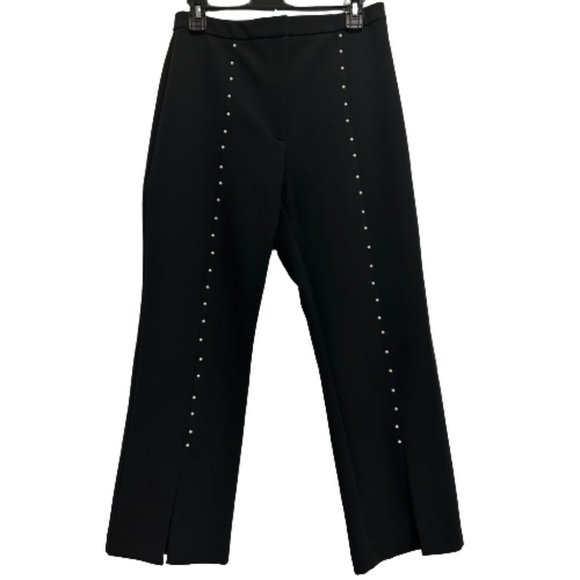 Zara Pants - ZARA Black Pants with Pearl Studs and Front Slits Women's Size M